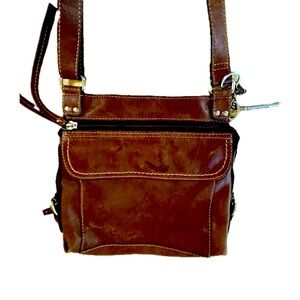 Fossil Vintage Western Saddle Crossbody Bag with Fossil antique key Keychain